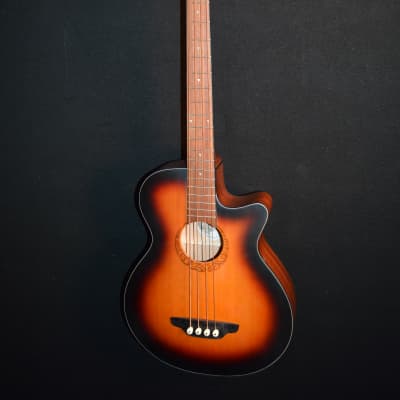Luna Lab Tribal 34 Tobacco Burst Acoustic Electric Bass Guitar - Free Shipping! image 2