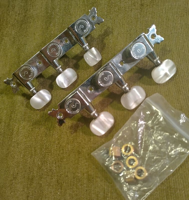 Vintage NOS Schaller Offset Classical Tuning Machines Chrome Reverb