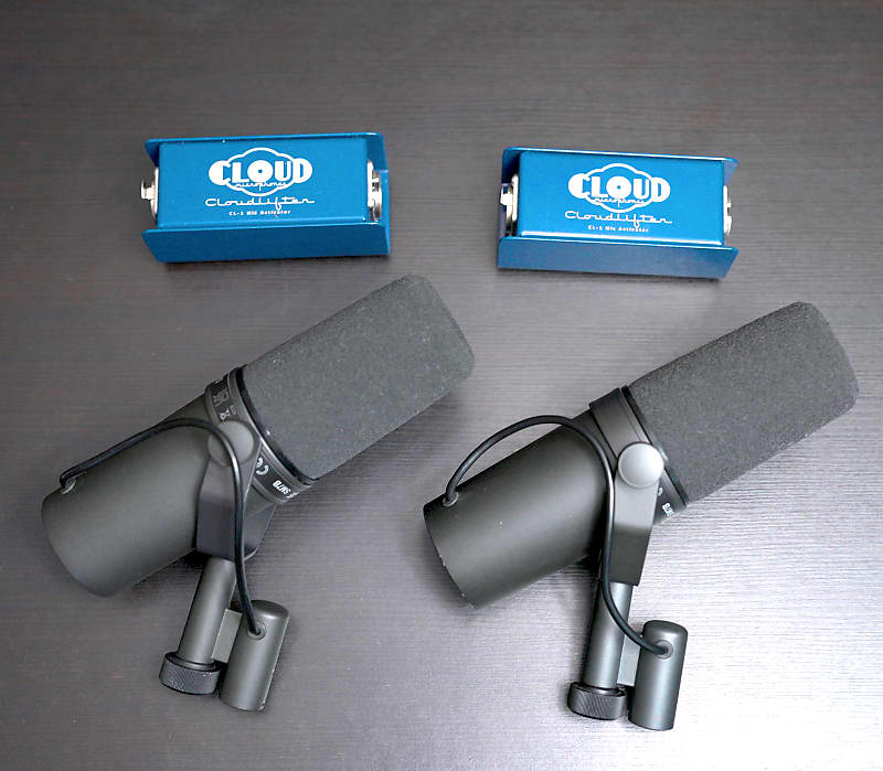 Bundle: 2 Shure SM7B Microphones + 2 cloudlifter CL-1 Mic