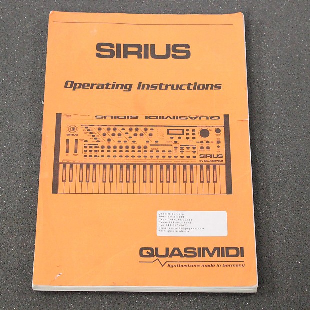 Quasimidi Sirius Owner's Manual image 1