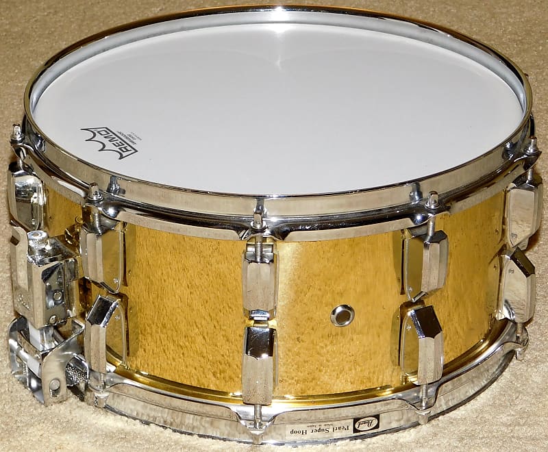 Pearl Snare Drum 6.5x14*B-714DX*GLX Brass Super Gripper*Vintage 80's*MIJ