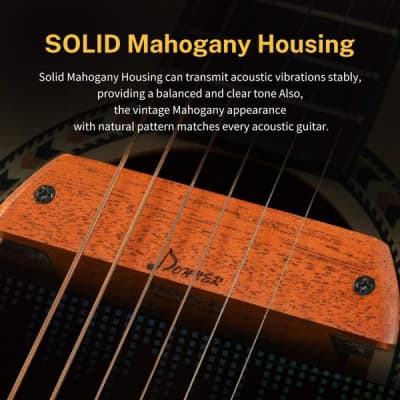 Acoustic Guitar Pickup Passive Mahogany Soundhole Pickup with Humbucker Volume & Tone Control image 6
