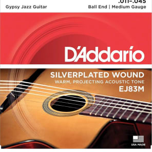 D'Addario EJ83M Gypsy Jazz Acoustic Guitar Strings Ball End Medium 11-35