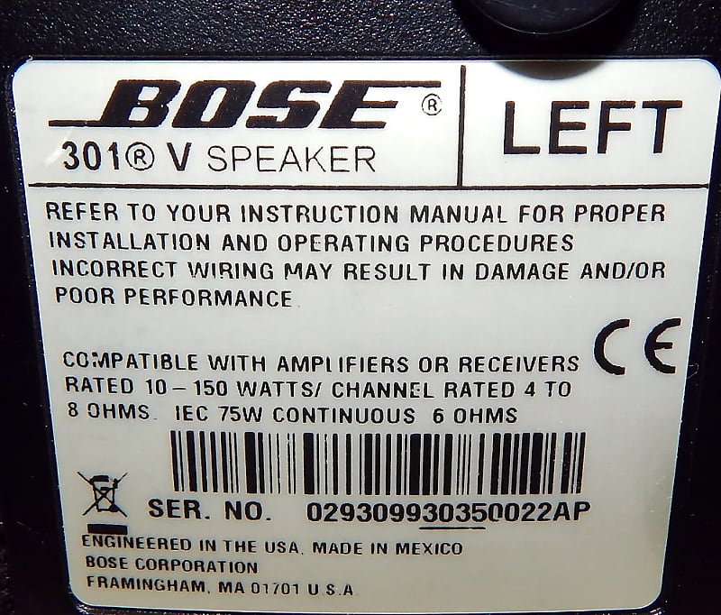 Bose 301 series V speakers  			