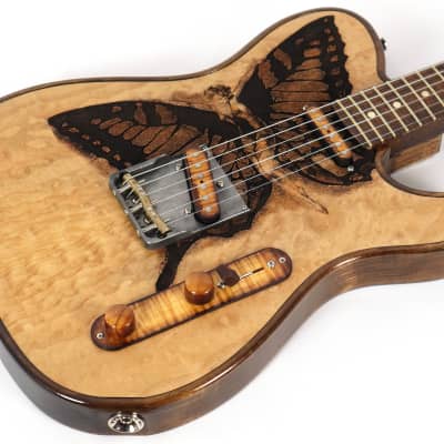 Walla Walla USA Maverick Laser Winged Gal Tele Electric Guitar w/ Gator Case image 5