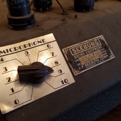 Seeberg 830-1Z Vintage Mono 2A3 Tube Amp Head Dual Tone Compensator 1930s - Wrinkled Black Paint image 4