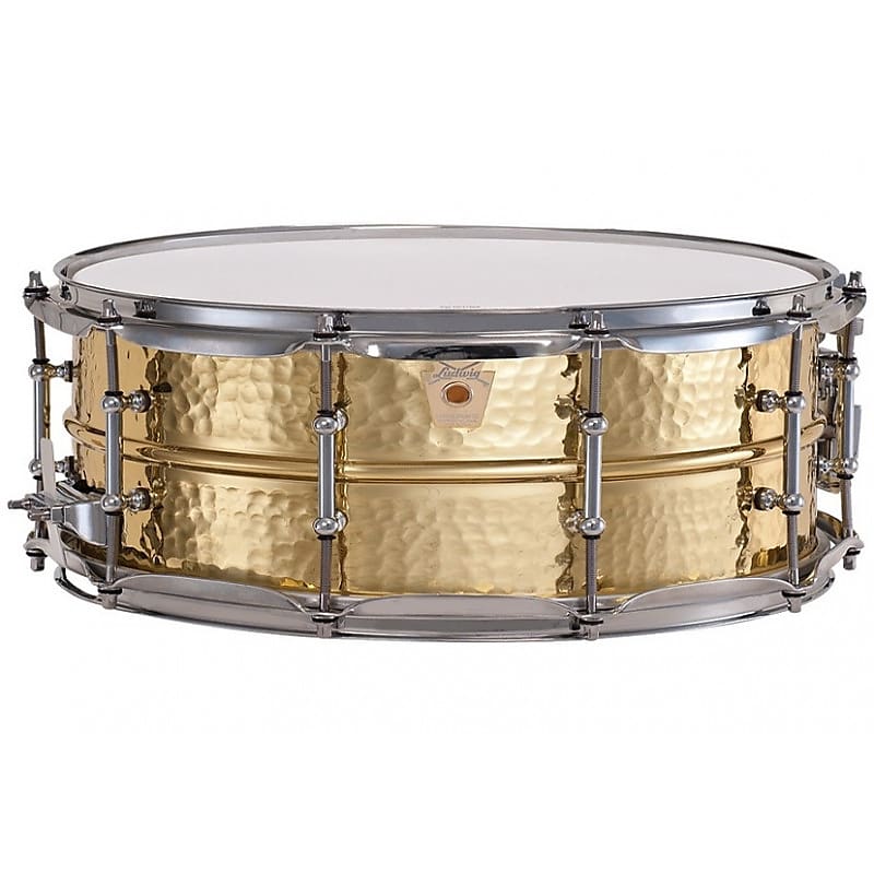 Ludwig LB420BKT Hammered Brass 5x14" Snare Drum with Tube Lugs image 2