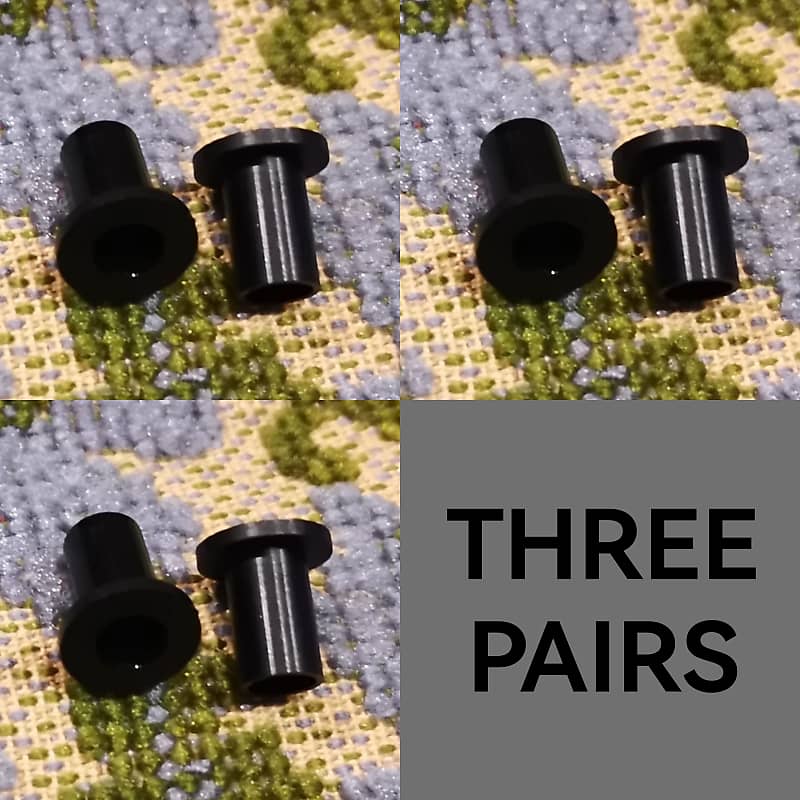 3 Pair black bridgecentering stabilizer thimble sleeves for Reverb