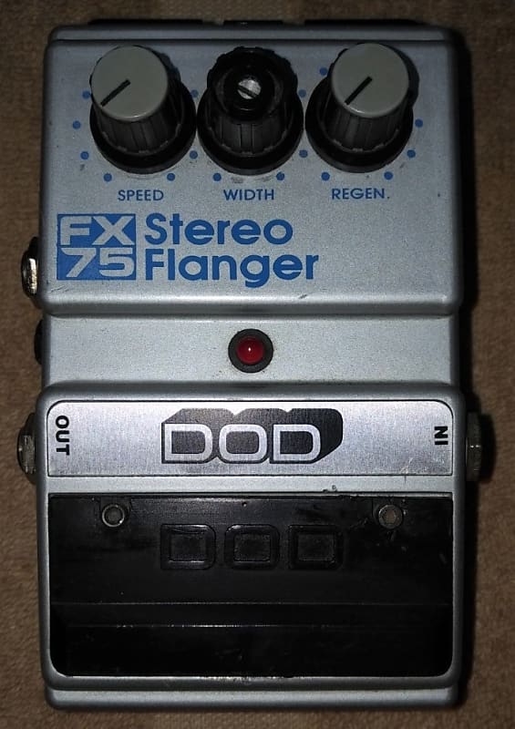DOD Digitech FX75 Stereo Flanger Analog Rare1990's silver Guitar fx pedal image 1