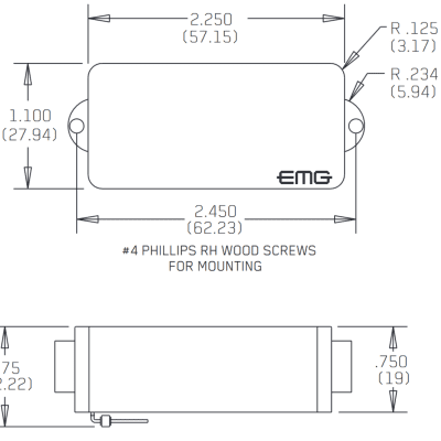 EMG P6 IVORY 6 STRING SOLDERLESS ACTIVE P BASS PRECISION REPLACEMENT PICKUP  POTS JACK & WIRING