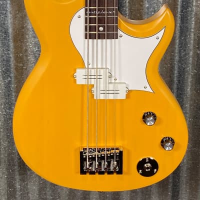 Reverend Guitars Mike Watt Signature Wattplower Satin Yellow 4 String Short Scale Bass & Case #5384 for sale