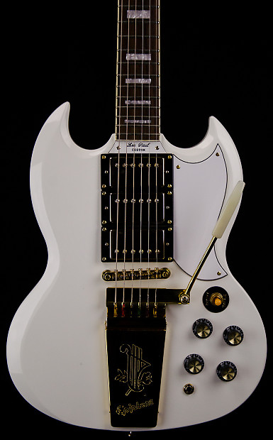 2008 Epiphone SG Les Paul Custom Electric Guitar, White Lyre