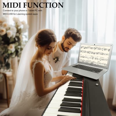 Glarry GPP-110 88 Key Full Size Semi-Weighted Standard Electric Digital Piano with Piano Bench Black image 8