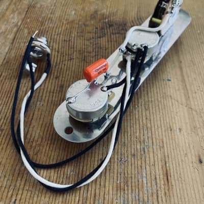 Fender Telecaster Wiring Harness Upgrade 500k CTS Pots .022 Orange Drop Cap Oak Grigsby Switch Plate/Knobs image 7
