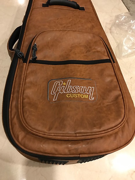 Gibson Custom Shop Semi Hardcase gigbag rare Leather Tan Reverb