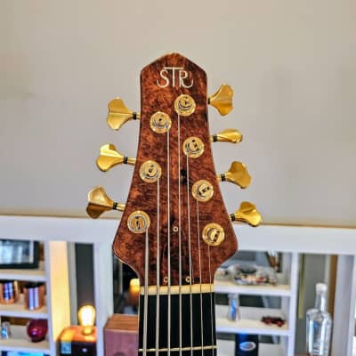 STR LS-748 Burl top, Flame Maple/Walnut Neck, 7-string Bass image 6