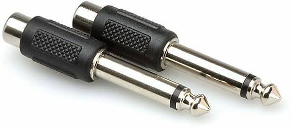 Hosa Technology GPR101 - Male 1/4" Phone to Female RCA Adapter- 2 Pieces image 1