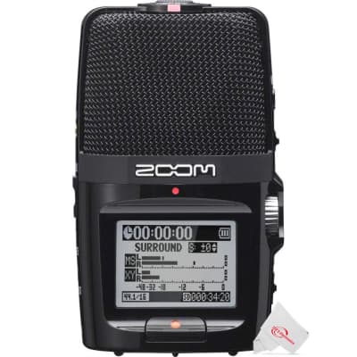 Zoom H2n ext 2-Input / 4 Track Handy Digital Audio Stereo Recorder with 5 Built-In Mic Array + Boya BY-BA20 Aluminum Alloy Desk Holder Microphone Stand Bracket + Zoom ZDM-1 Podcast Mic Pack Accessory Bundle + 32GB Memory Card + Battery & Charger image 2