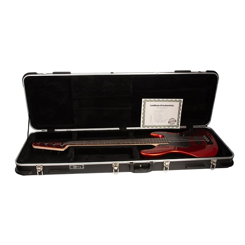 Brubaker JXB4 Standard Bass Guitar, Tangerine Metallic Reverb