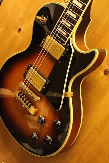 ギター Burny Les Paul Custom Burny Les Paul Custom Black RLC-60 Electric Guitar Diamond