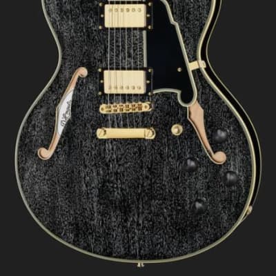 D'Angelico EXCEL DC Series Double Cut Semi-Hollow w/ Stop-Bar Tailpiece Electric Guitar - Black Dog for sale