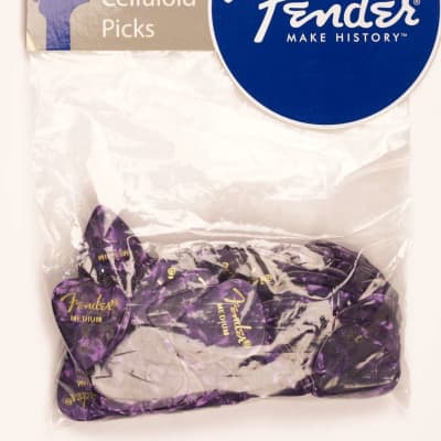 Genuine Fender® 351 Premium Picks, 144 pack, Purple Moto Medium 198-2351-376 image 2