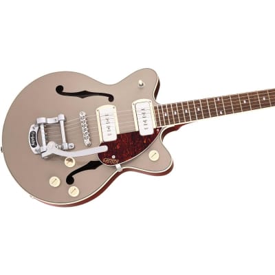 Gretsch G2655T-P90 Streamliner Collection Center Block Jr. Double-Cut P90 Electric Guitar with Bigsby, Two-Tone Sahara Metallic and Vintage Mahogany S image 14