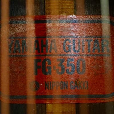 Vintage Yamaha FG-350 Red Label Rare Honduras Rosewood body Made in Japan image 7