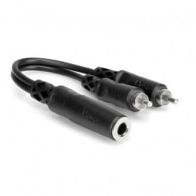 Hosa YPR-131 Y Cable, 1/4 in TSF to Dual RCA