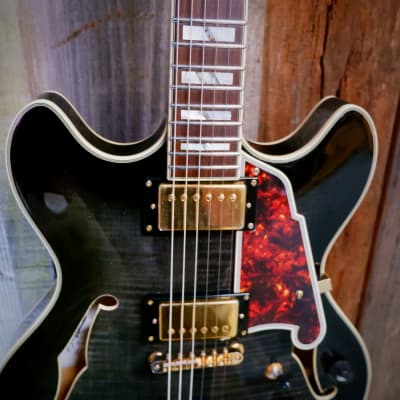 D'Angelico Excel EX-DC Semi-Hollow with Stairstep Tailpiece 2010s - Grey Black w/Hard Case image 6