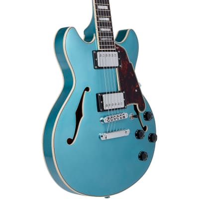 D'Angelico Premier Series Mini DC Semi-Hollow Electric Guitar Stop-bar Tailpiece Ocean Turquoise image 5