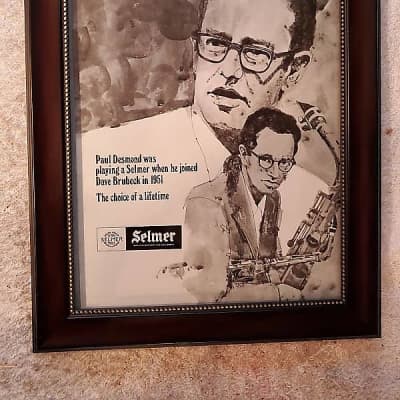 1977 Selmer Horns Promotional Ad Framed Paul Desmond Mark V Sax Original for sale