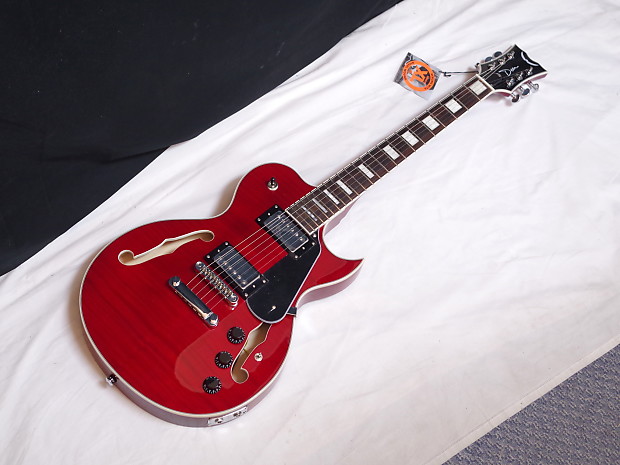 Dean SHIRE FM TRD Shire Semi-Hollow Flame Top Hybrid Trans Red image 1