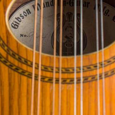 Gibson  Style A-1 Carved Top Mandolin (1910), ser. #9441, original black hard shell case. image 12