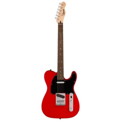 Squier Sonic 6-String Right-Handed Telecaster Guitar with Laurel Fingerboard, Poplar Body, Black Pickguard, and Maple Neck (Torino Red) image 1