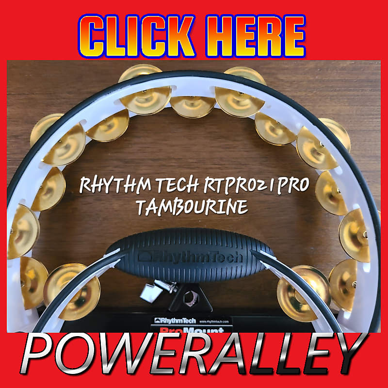 RhythmTech RTPRO1 Pro Series Tambourine with Steel Jingles - White image 1