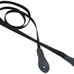 Levy's M19C2 1/2" Cotton Mandolin/Ukulele Strap w/ Leather Strap Pin End - Black image 2