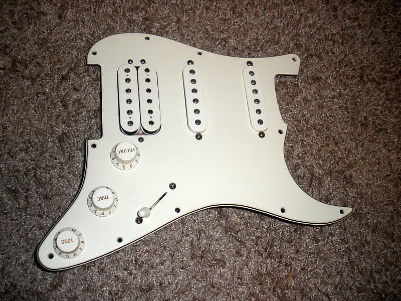 Fender Stratocaster HSS Loaded Pickguard, White, CTS | Reverb Canada