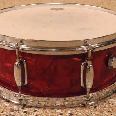 Drum Craft 5.5x14" Snare Drum Red Pearl Vintage 1970's MIJ image 5