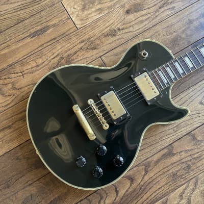 1980s Burny Les Paul Custom Electric Guitar Black | Reverb