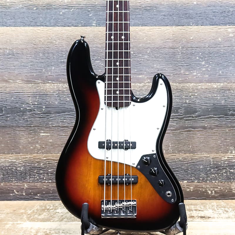 Fender American Standard Jazz Bass V (5-String) 3-Color Sunburst Electric  Bass w/Case