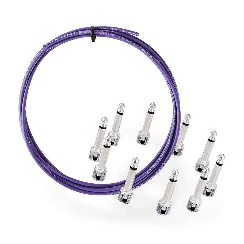Lava Cable Tightrope Solder-Free High End Cable Kit w/ 10 Right Angle TeCu Plugs 2019 Purple image 1
