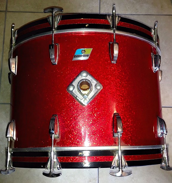 Vintage 1970's Ludwig big beat /club date red Sparkle 4 piece drum kit made in Chicago USA 1970's image 1
