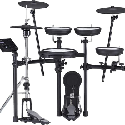 Roland TD-07KVX Electronic V-Drums Kit – with VH-10 Floating Hi-Hat and Best-Ever Cymbals – Bluetooth Audio & MIDI – 40 Free Melodics Lessons,Black image 1