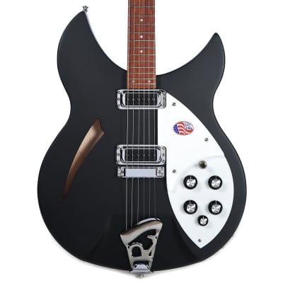 Rickenbacker 330 Thinline Semi-Hollow Electric Guitar - Matte Black image 1