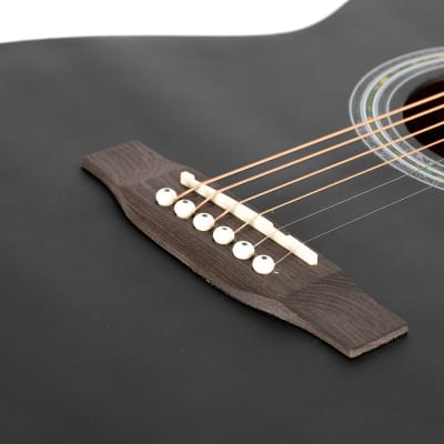 （Accept Offers）Glarry GT501 40 Inch Cutaway Auditorium Acoustic Guitar Matte Spruce Front Folk Black image 3