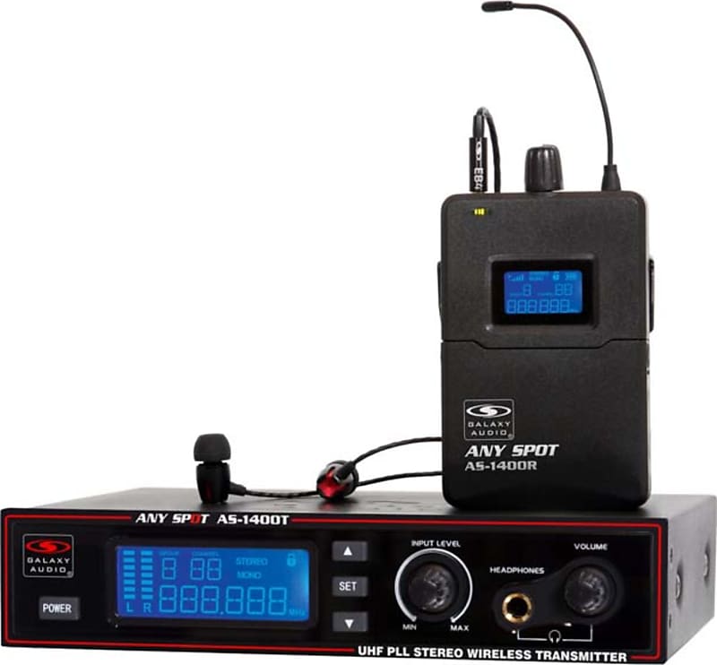 Galaxy Audio AS-1400 Stereo Wireless In-Ear Monitor System, M Band w/EB4 Earbuds image 1
