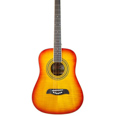 Oscar Schmidt OG5 3/4-Size Kids Acoustic Guitar - Flame Yellow Sunburst w/ Tuner image 2