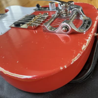Fender Telecaster Partscaster, MJT Body, Bigsby, Fiesta Red, Vintera Neck, 50s Relic Road Worn Guitar, Nitro Lacquer image 7