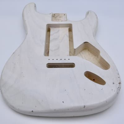 3lbs 12oz BloomDoom Nitro Lacquer Aged Relic White Blonde S-Style Vintage Custom Guitar Body image 2